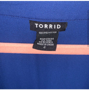 Torrid Navy Blue Pocket Blouse