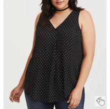 Load image into Gallery viewer, Torrid Black and White Polka Dot Sheer Tank
