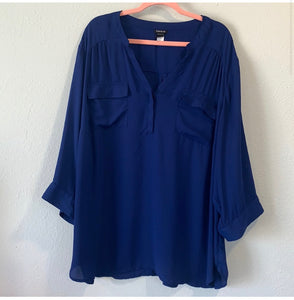 Torrid Navy Blue Pocket Blouse