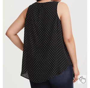 Torrid Black and White Polka Dot Sheer Tank