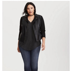 Torrid Black and White Polka Dot Sheer Tank