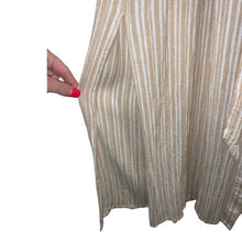 Load image into Gallery viewer, Medium En Creme Tan &amp; White Striped Button Up Dress
