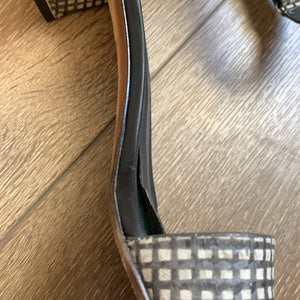 Size 9 VINCE Black & White Checkered Ankle Strap Heels