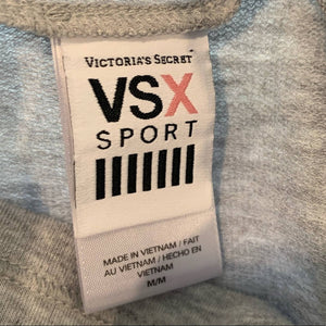 Size Medium Victoria’s Secret VSX Sport Gray Cowl Neck Spliced Long Sleeve Top
