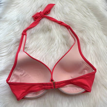 Load image into Gallery viewer, Size 34DD Victoria’s Secret Hot Pink Coral Swim Suit Halter Top
