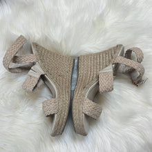 Load image into Gallery viewer, Size 7.5 N.Y.L.A Espadrille Tan Boho Strappy Platform Wedges
