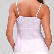 Load image into Gallery viewer, Size XL Lulus Adalee Lilac Striped Button-Up Tank Top
