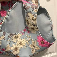 Load image into Gallery viewer, Small Johnny Was Belladonna Neoprene One pIece Front Zip Blue Floral Swim Suit

