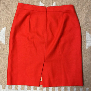 Size 8 J. Crew Bright Red Wool Pencil Skirt