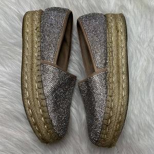 Sz 7 Steve Madden Alexia Crystal Platform Espadrille Slip On Shoes