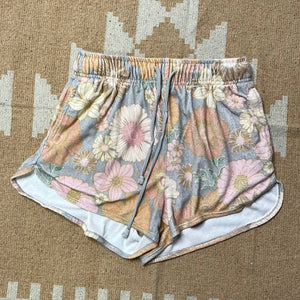 Size Medium Wild Fable Peach Pink Gray Floral Side Split Shorts