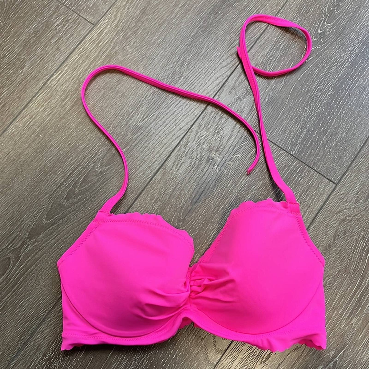 Size 34 D Victoria’s Secret Hot Pink Scalloped Swim Suit Bikini Top ...