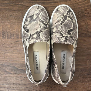 Size 6 Steve Madden Symba Snake Print Slip On Sneakers