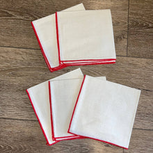 Load image into Gallery viewer, Vintage Red &amp; Ivory Cloth Napkins
