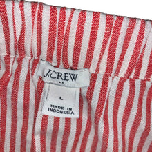 Load image into Gallery viewer, Large J. Crew Red &amp; White Striped cotton-linen midi skirt
