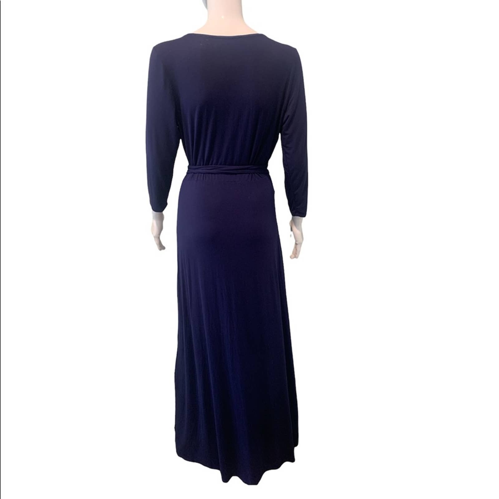 Garden district navy blue wrap hot sale maxi dress