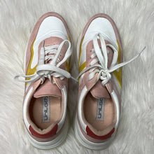 Load image into Gallery viewer, Sz 10 Unilady Pink White Yellow Color Block Platform Sneaker Tennis Shoes
