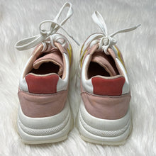 Load image into Gallery viewer, Sz 10 Unilady Pink White Yellow Color Block Platform Sneaker Tennis Shoes
