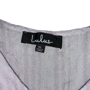 Size XL Lulus Adalee Lilac Striped Button-Up Tank Top