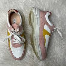 Load image into Gallery viewer, Sz 10 Unilady Pink White Yellow Color Block Platform Sneaker Tennis Shoes
