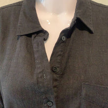 Load image into Gallery viewer, Size Large NYDJ NWOT Linen Long Sleeve Shirtdress In Black
