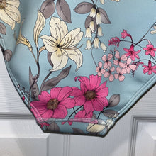 Load image into Gallery viewer, Small Johnny Was Belladonna Neoprene One pIece Front Zip Blue Floral Swim Suit
