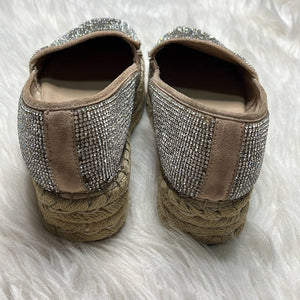 Sz 7 Steve Madden Alexia Crystal Platform Espadrille Slip On Shoes