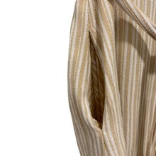 Load image into Gallery viewer, Medium En Creme Tan &amp; White Striped Button Up Dress
