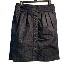 Load image into Gallery viewer, Size 6 Pilcro &amp; The Letterpress Dark Wash High Rise Denim Button Skirt
