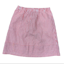 Load image into Gallery viewer, Large J. Crew Red &amp; White Striped cotton-linen midi skirt
