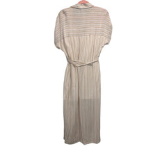 Load image into Gallery viewer, Medium En Creme Tan &amp; White Striped Button Up Dress
