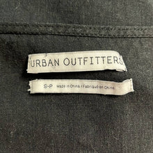 Load image into Gallery viewer, Small Urban Outfitters Black Linen Puff Sleeve V-Neck Button Shirt
