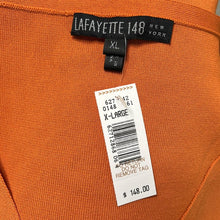 Load image into Gallery viewer, Size XL Lafayette 148 NWT Orange Stretchy V-Neck Ribbed Tank Top
