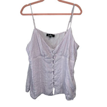 Load image into Gallery viewer, Size XL Lulus Adalee Lilac Striped Button-Up Tank Top
